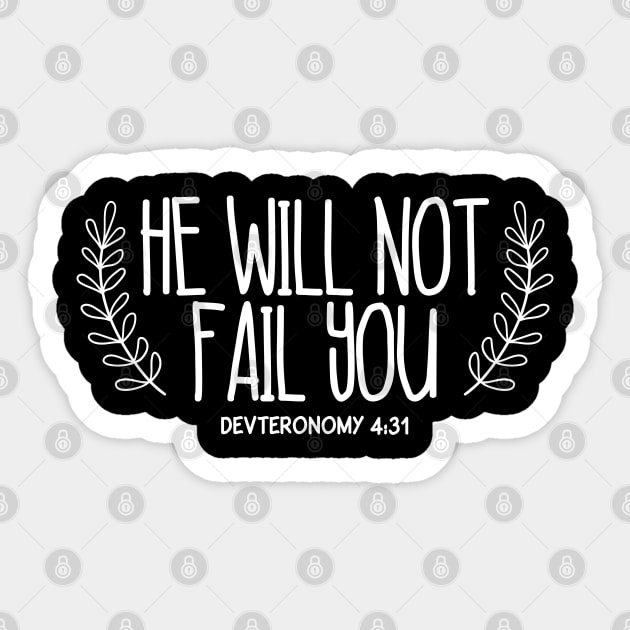 Christian he will not fall you Sticker by irvtolles